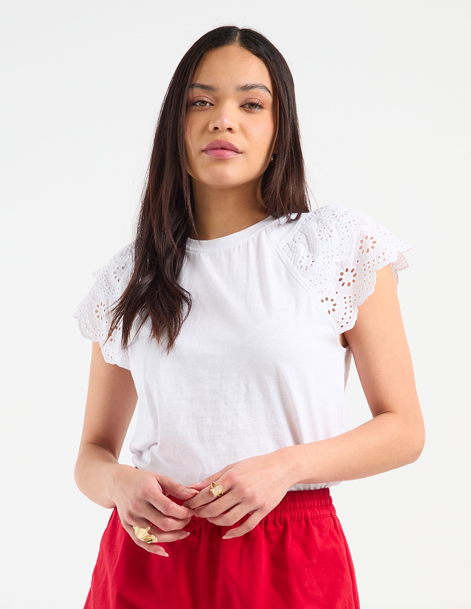 Blusa manga corta para mujer