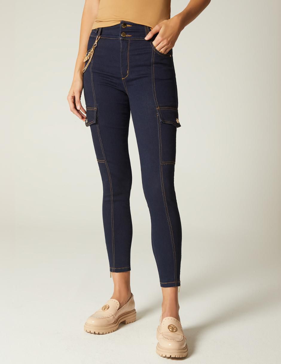 Jeans cargo ultra skinny para mujer