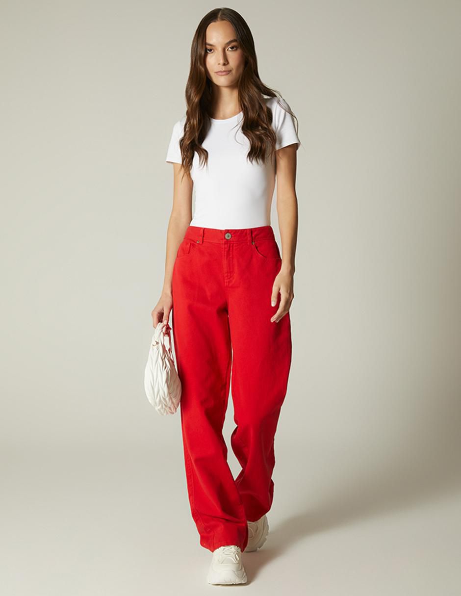 Jeans straight Track Alert corte cintura para mujer