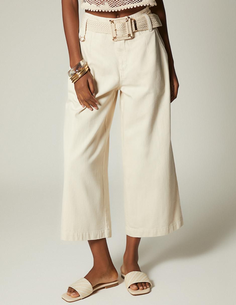 Pantalón capri amplio para mujer