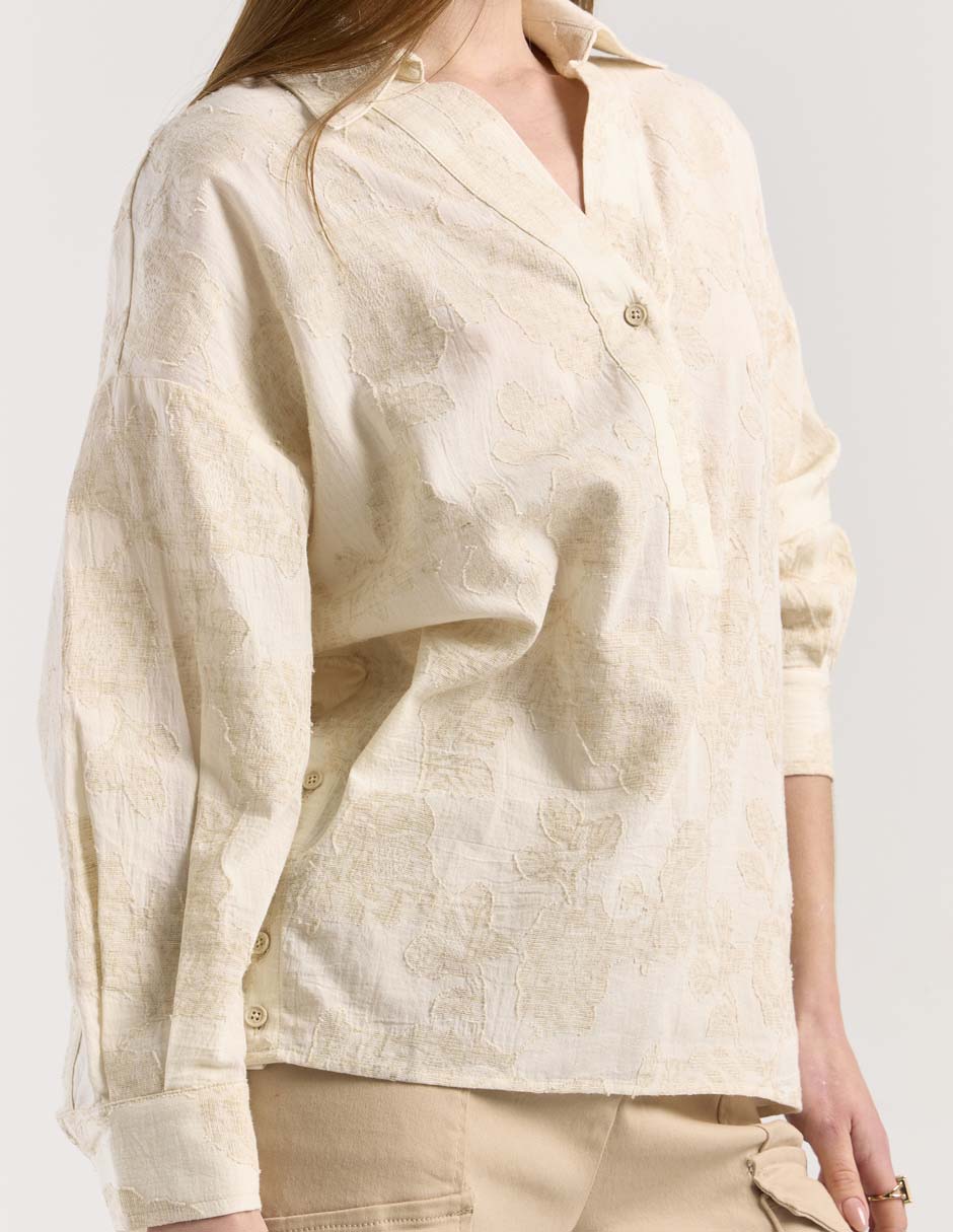 Camisa de algodón manga larga para mujer 4