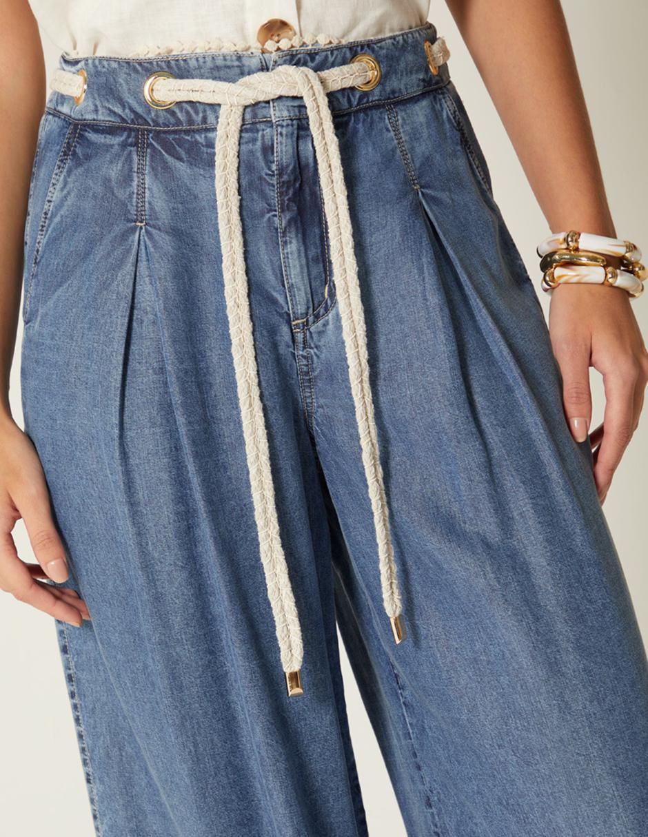 Jeans relaxed amplio Ibiza Denim corte cintura alta para mujer 3