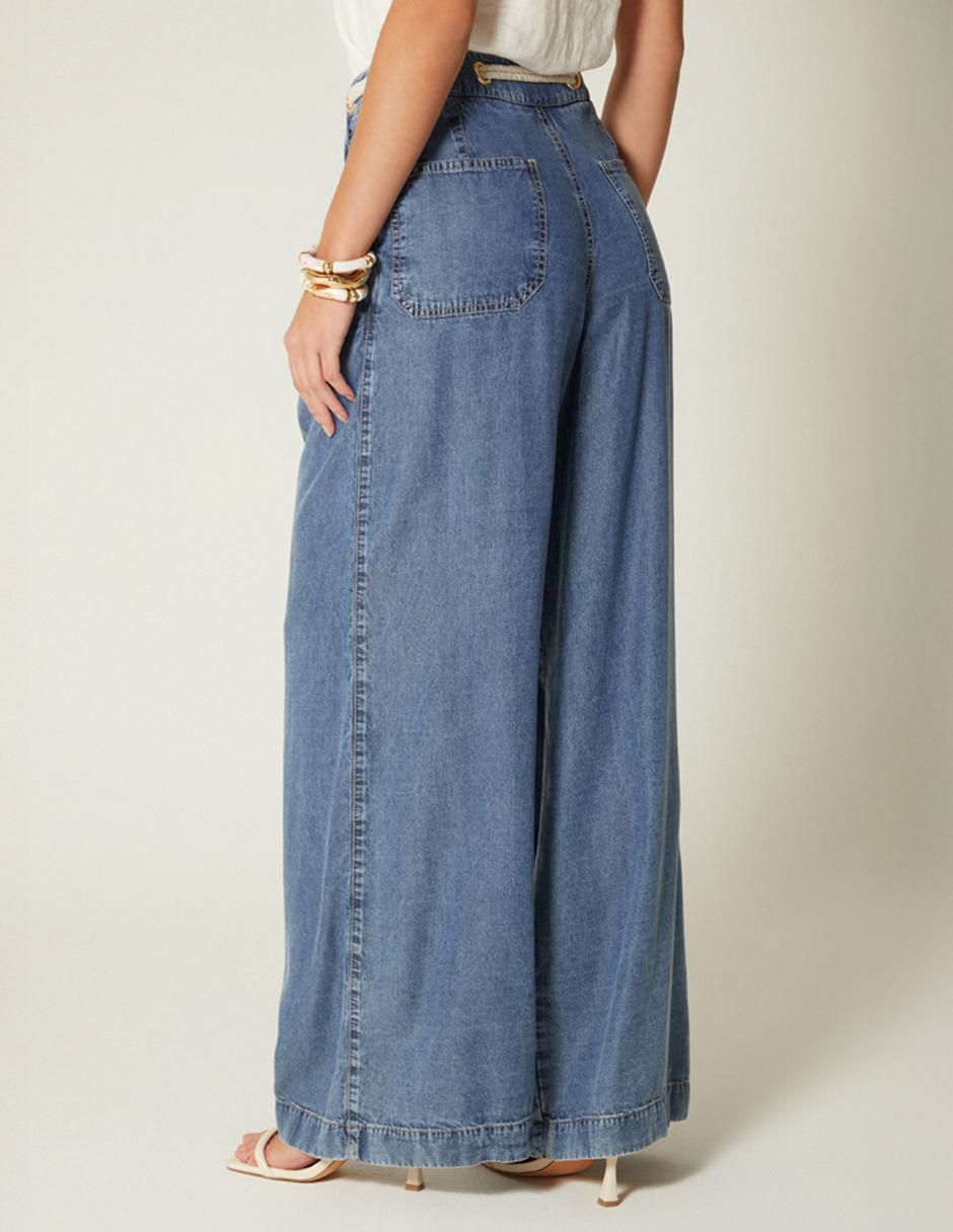 Jeans relaxed amplio Ibiza Denim corte cintura alta para mujer 4