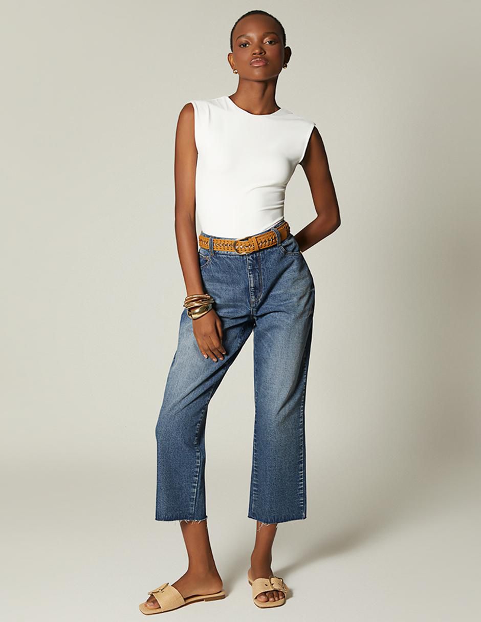Jeans capri straight para mujer 3
