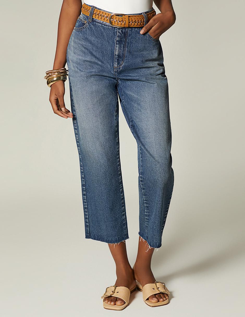 Jeans capri straight para mujer Jeans capri straight para mujer