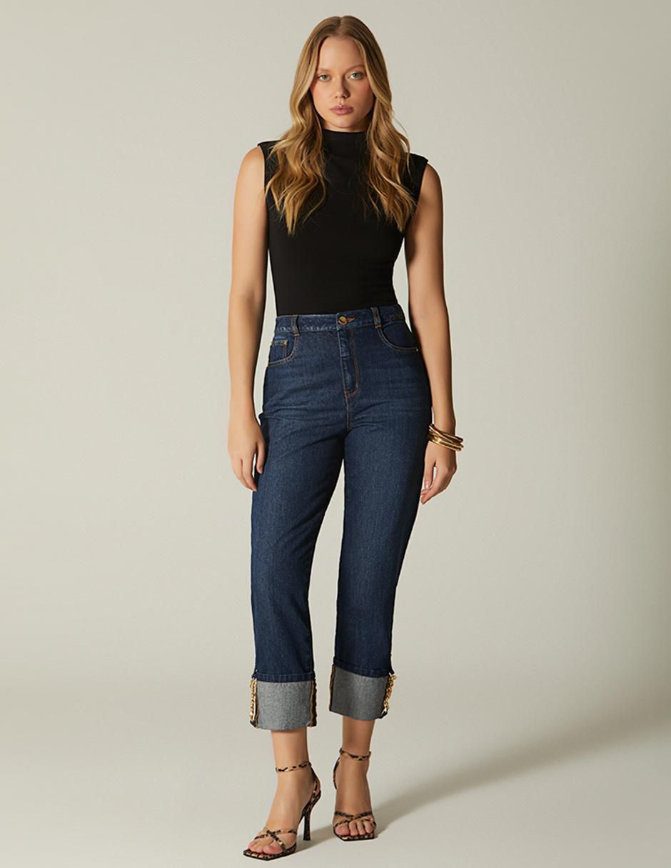 Jeans capri girlfriend para mujer 3