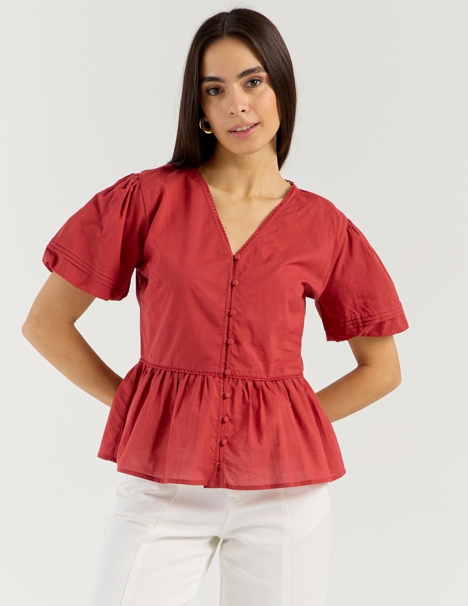 Blusa manga corta para mujer