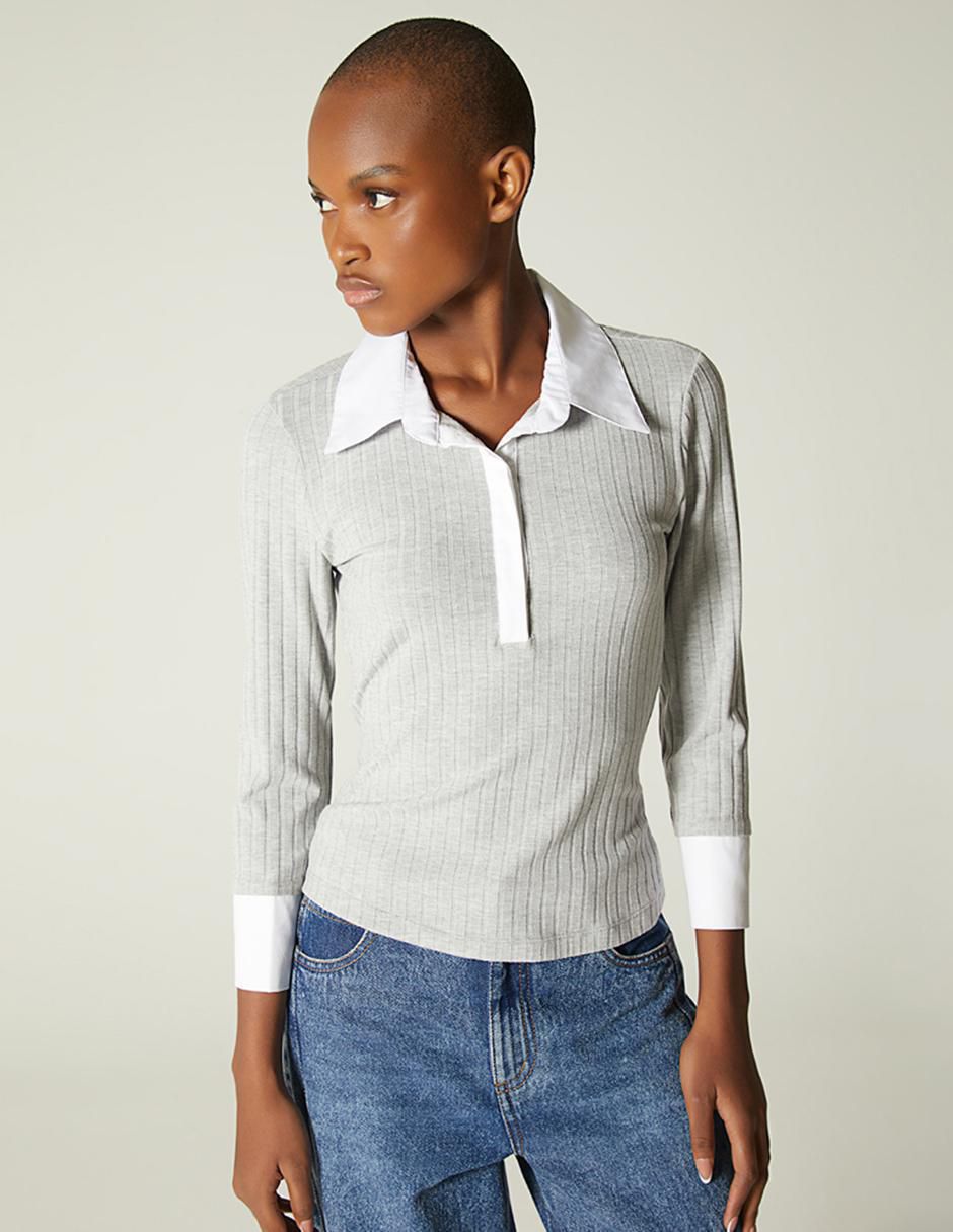Blusa Studio F manga larga para mujer