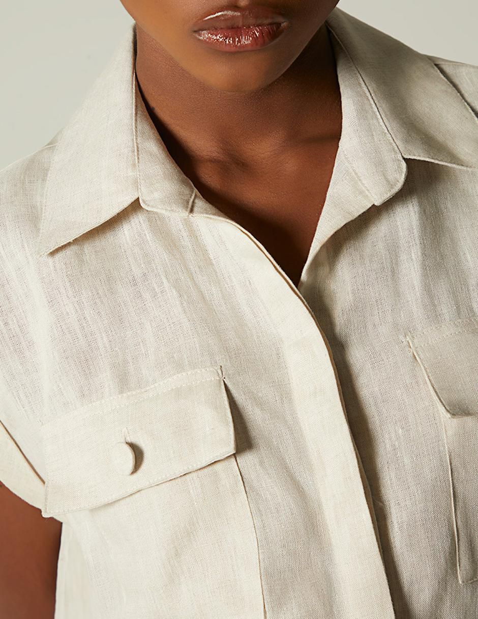 Top cuello camisero manga corta 3
