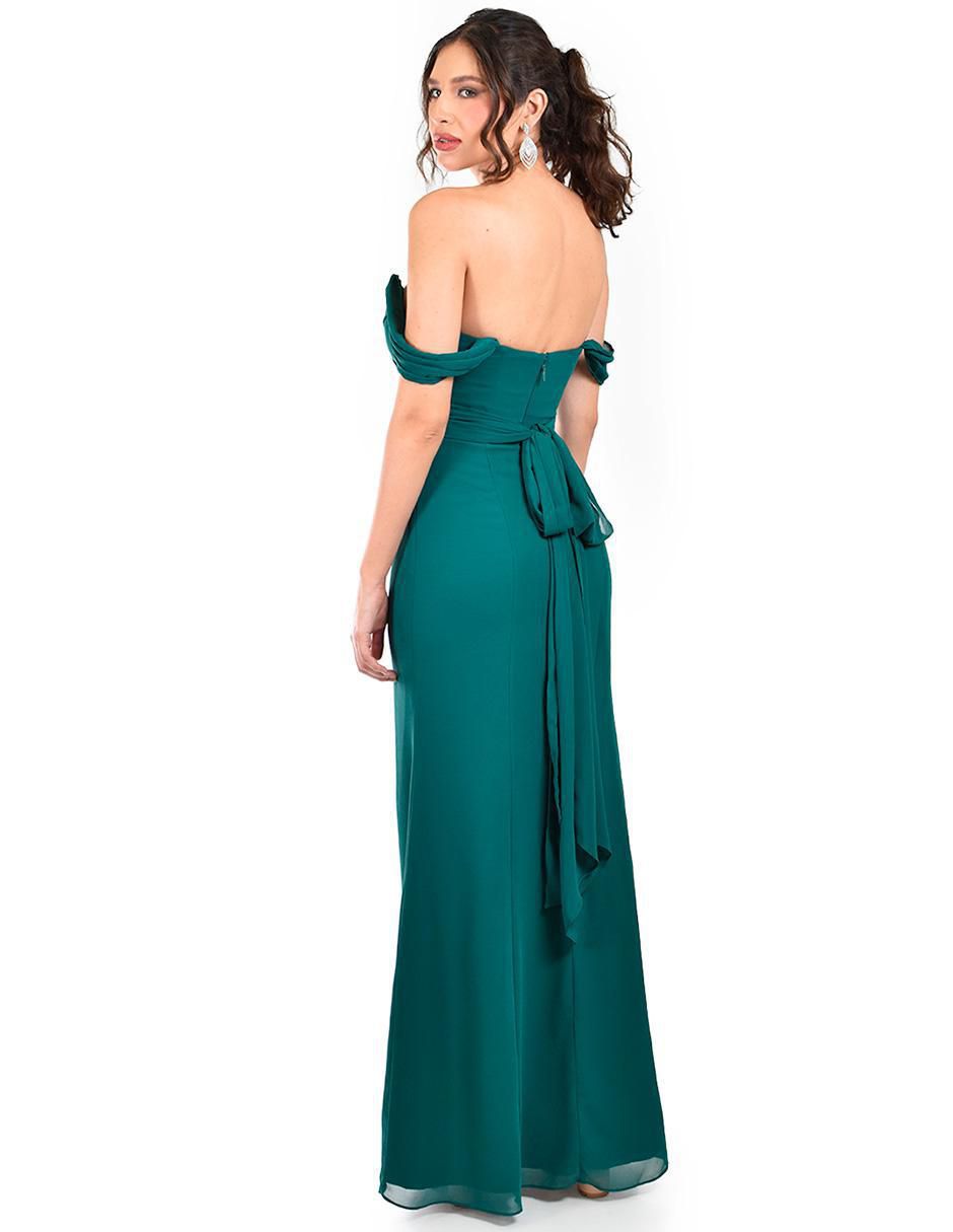 Vestido maxi de fiesta escote corazón 3