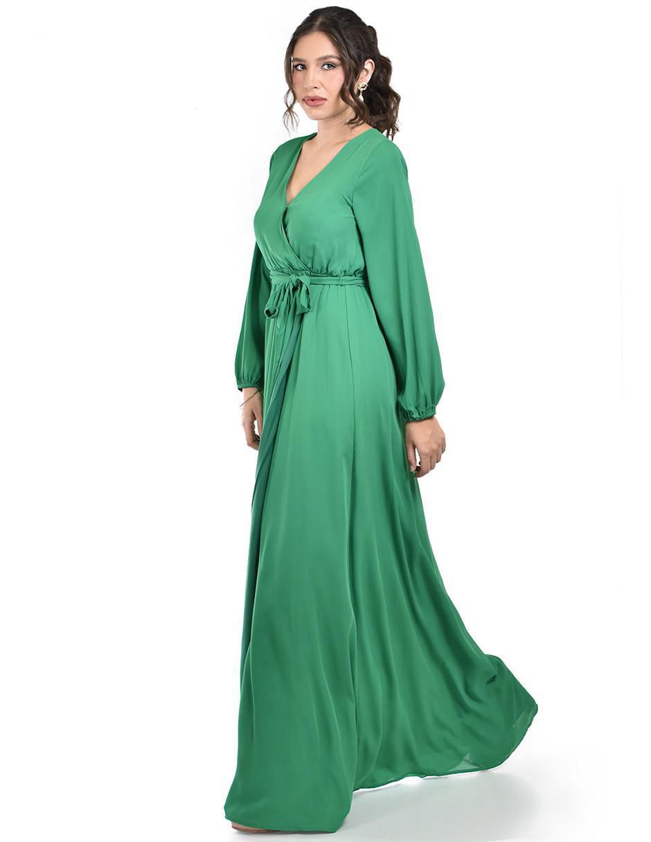 Vestido maxi de fiesta escote V 2