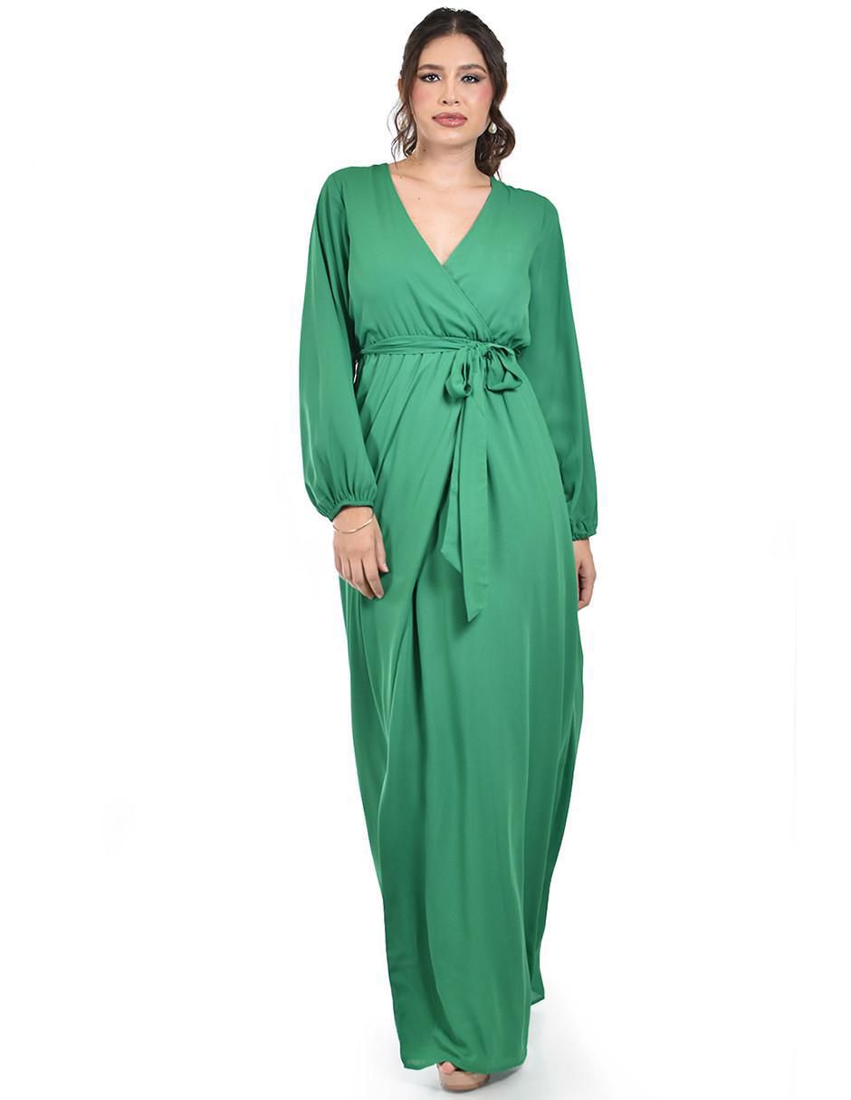 Vestido maxi de fiesta escote V 4