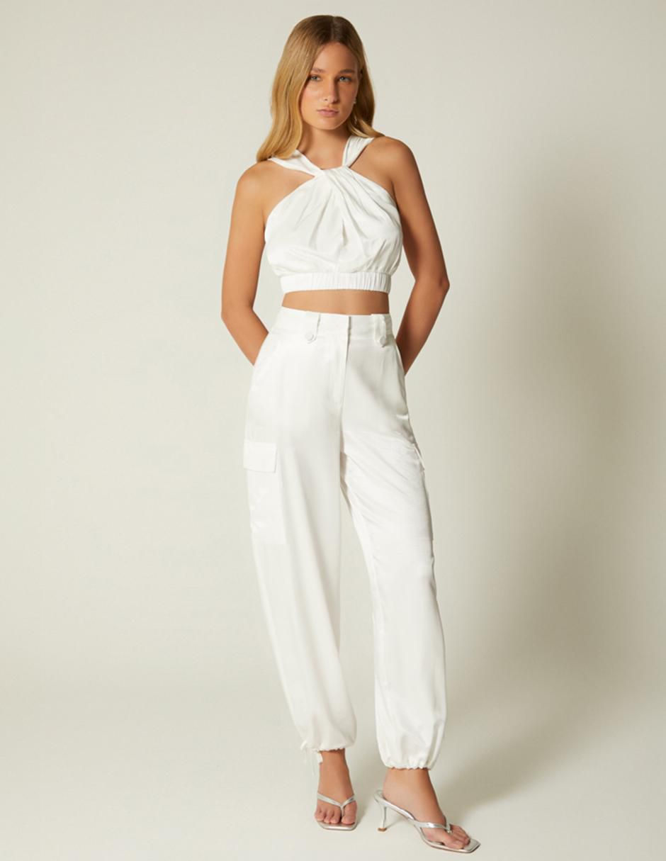 Top cuello halter tirante ancho