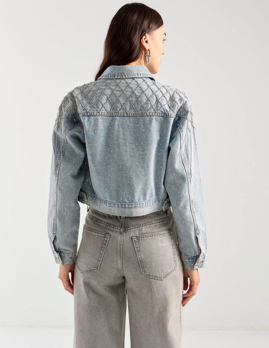 Chamarra casual de mezclilla para mujer
