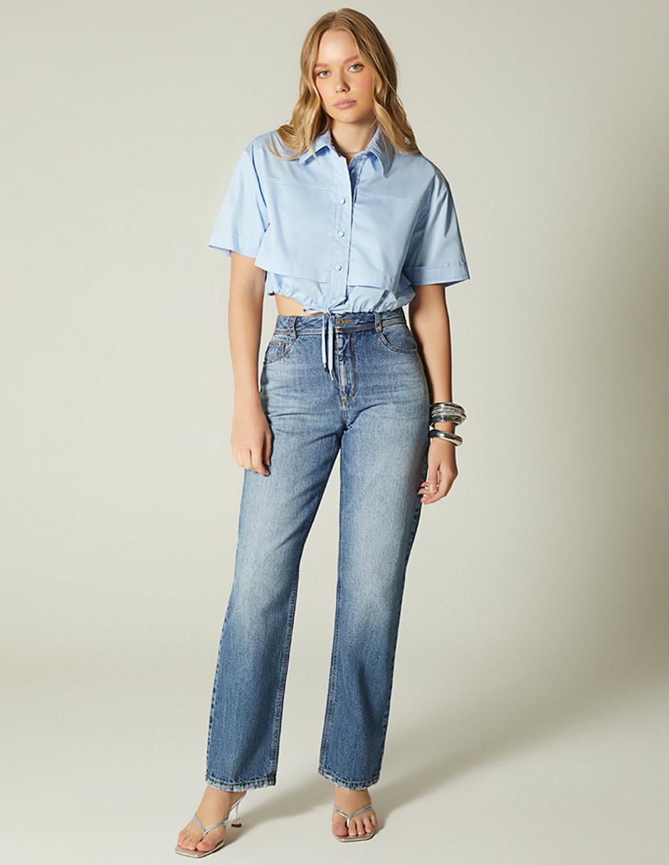 Top cuello camisero manga corta 2
