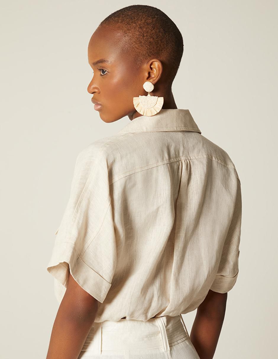Top cuello camisero manga corta 4
