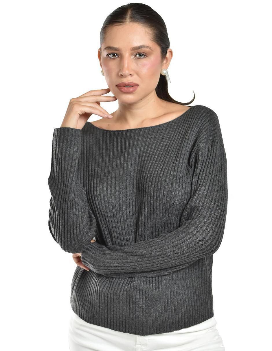Suéter cuello ojal para mujer