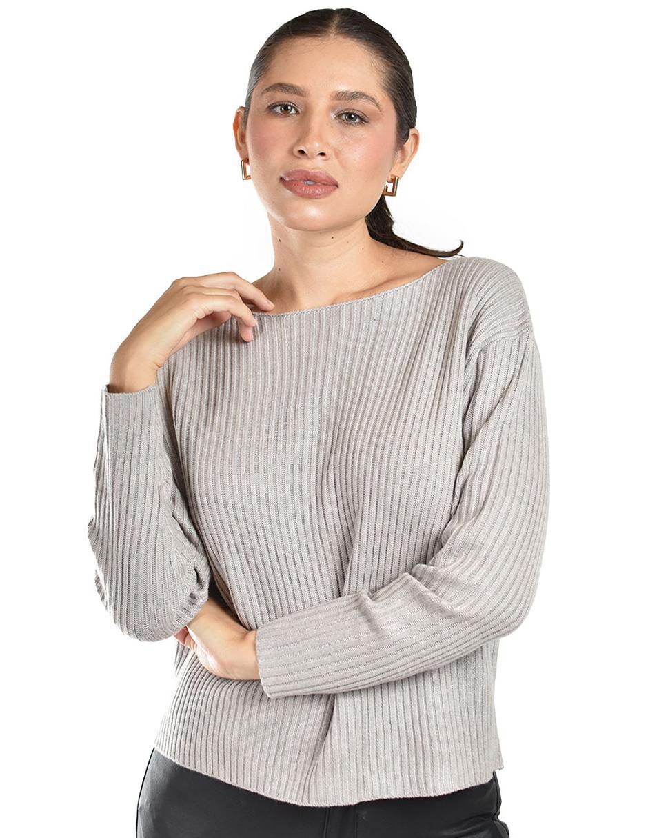 Suéter cuello ojal para mujer