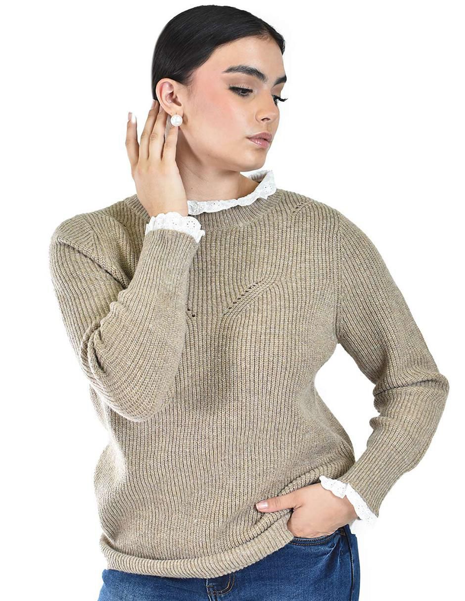 Suéter cuello redondo para mujer
