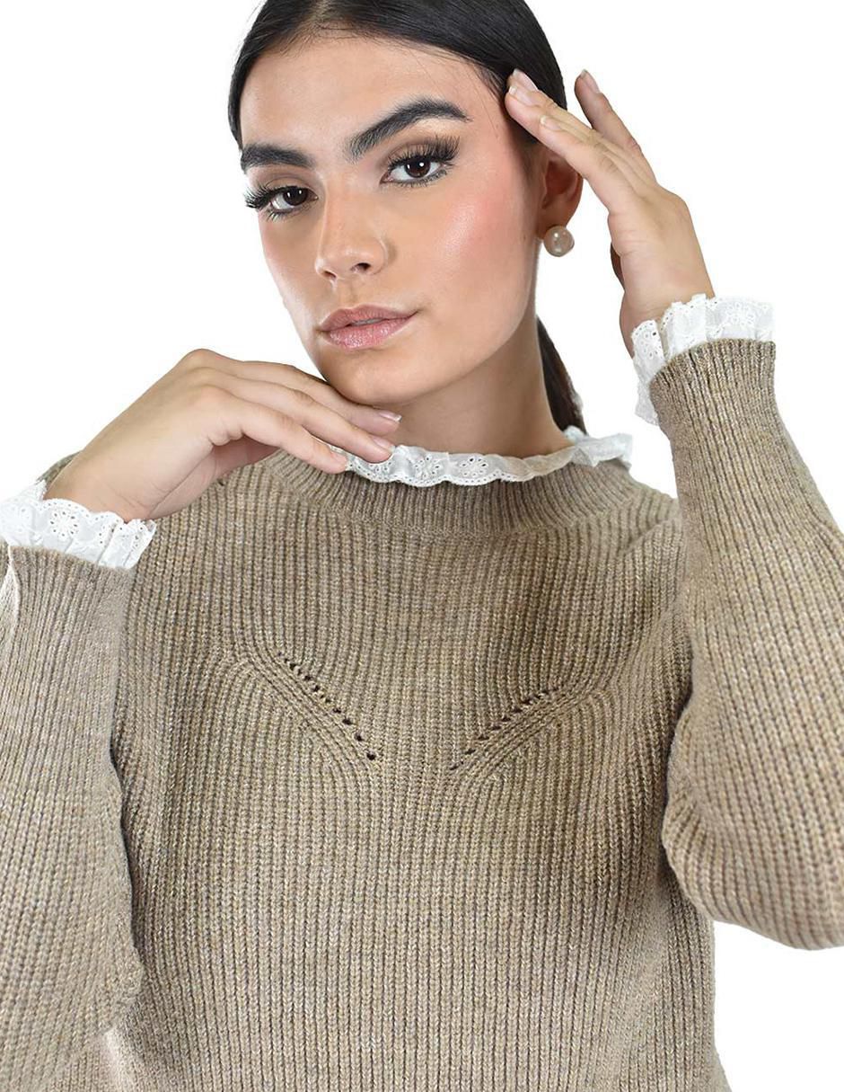 Suéter cuello redondo para mujer 4