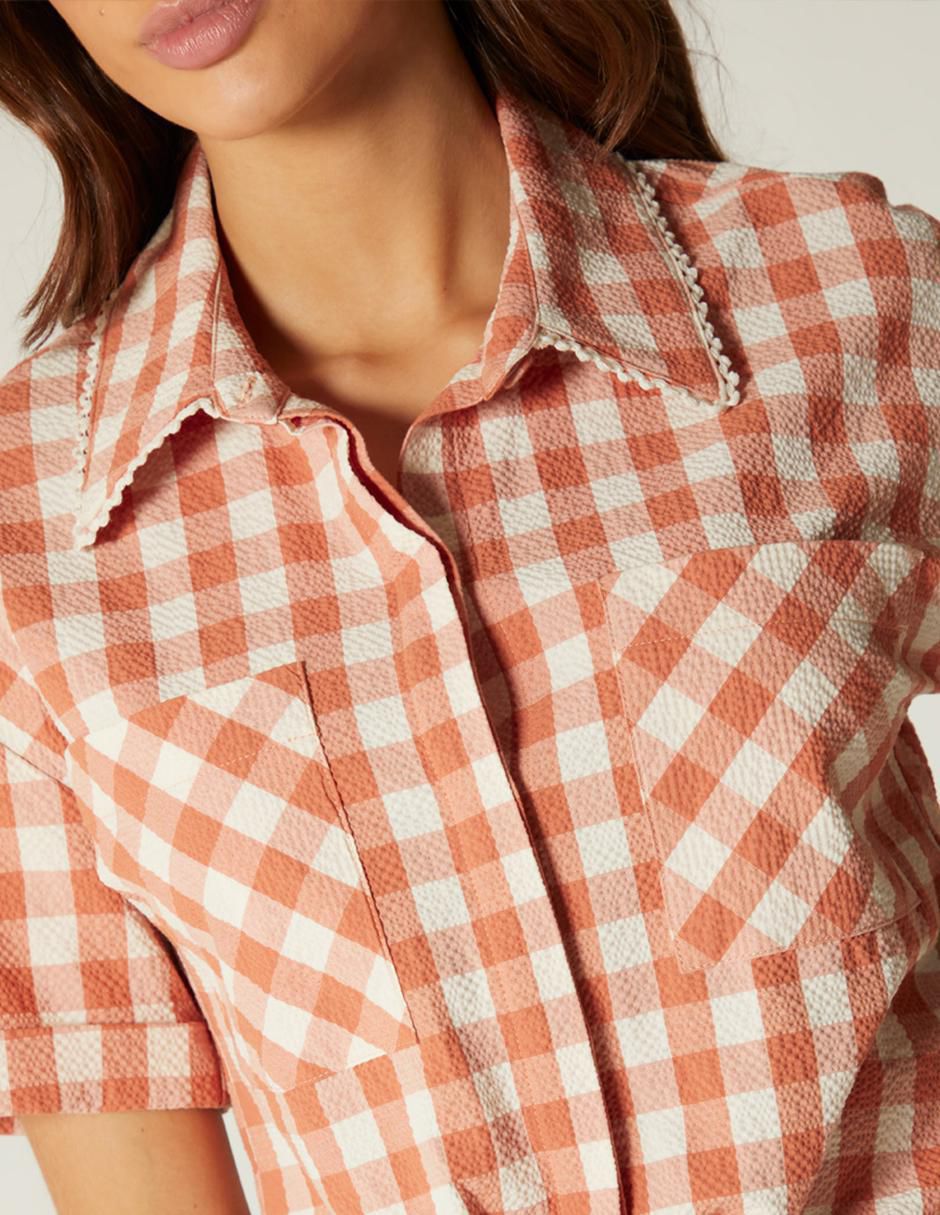 Top cuello camisero manga corta 3