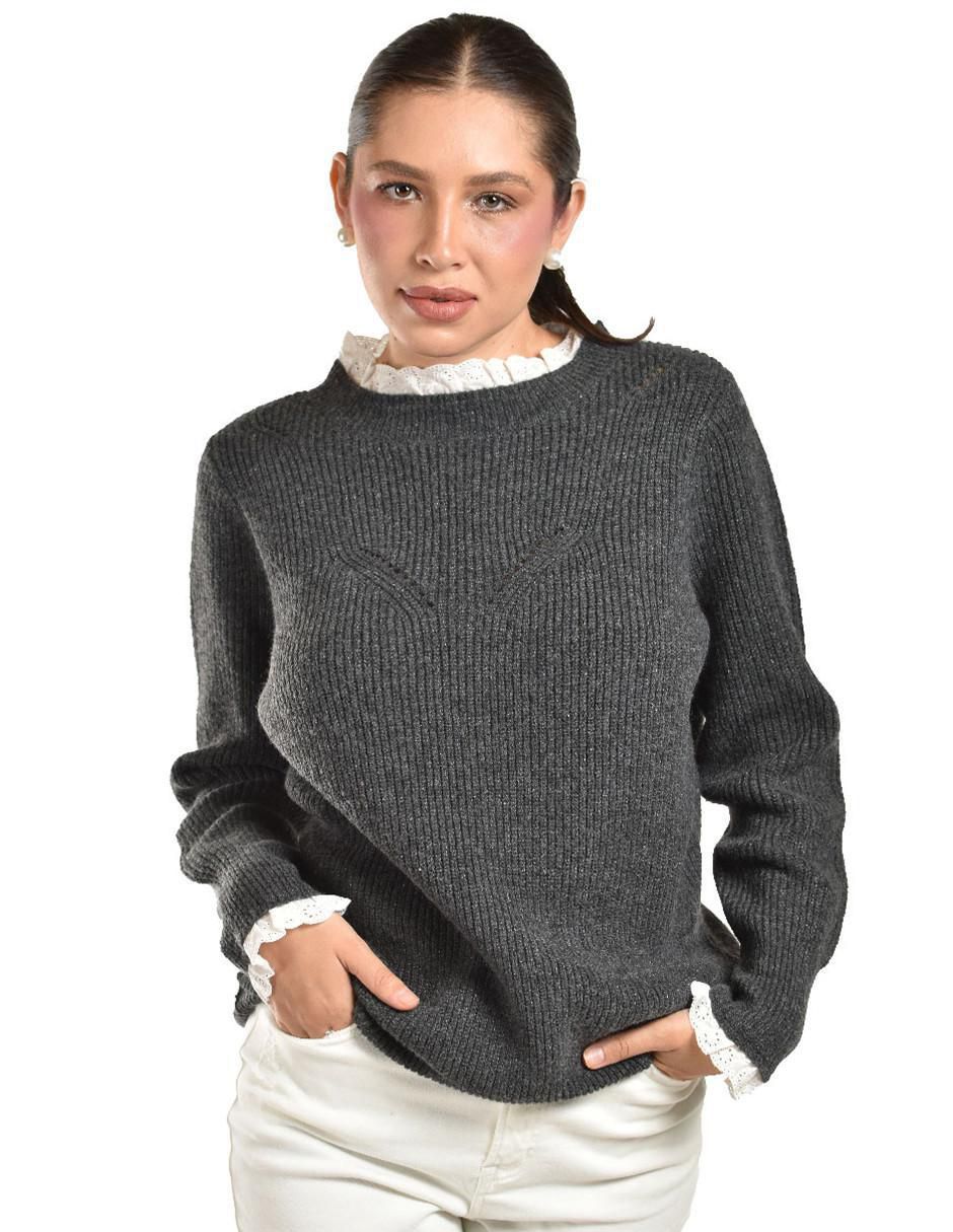 Suéter cuello redondo para mujer 2