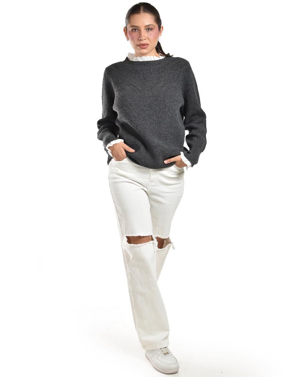 Suéter cuello redondo para mujer 5