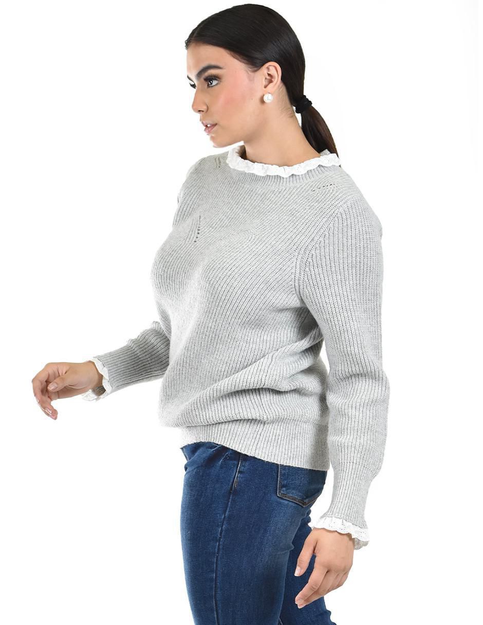 Suéter cuello redondo para mujer 2