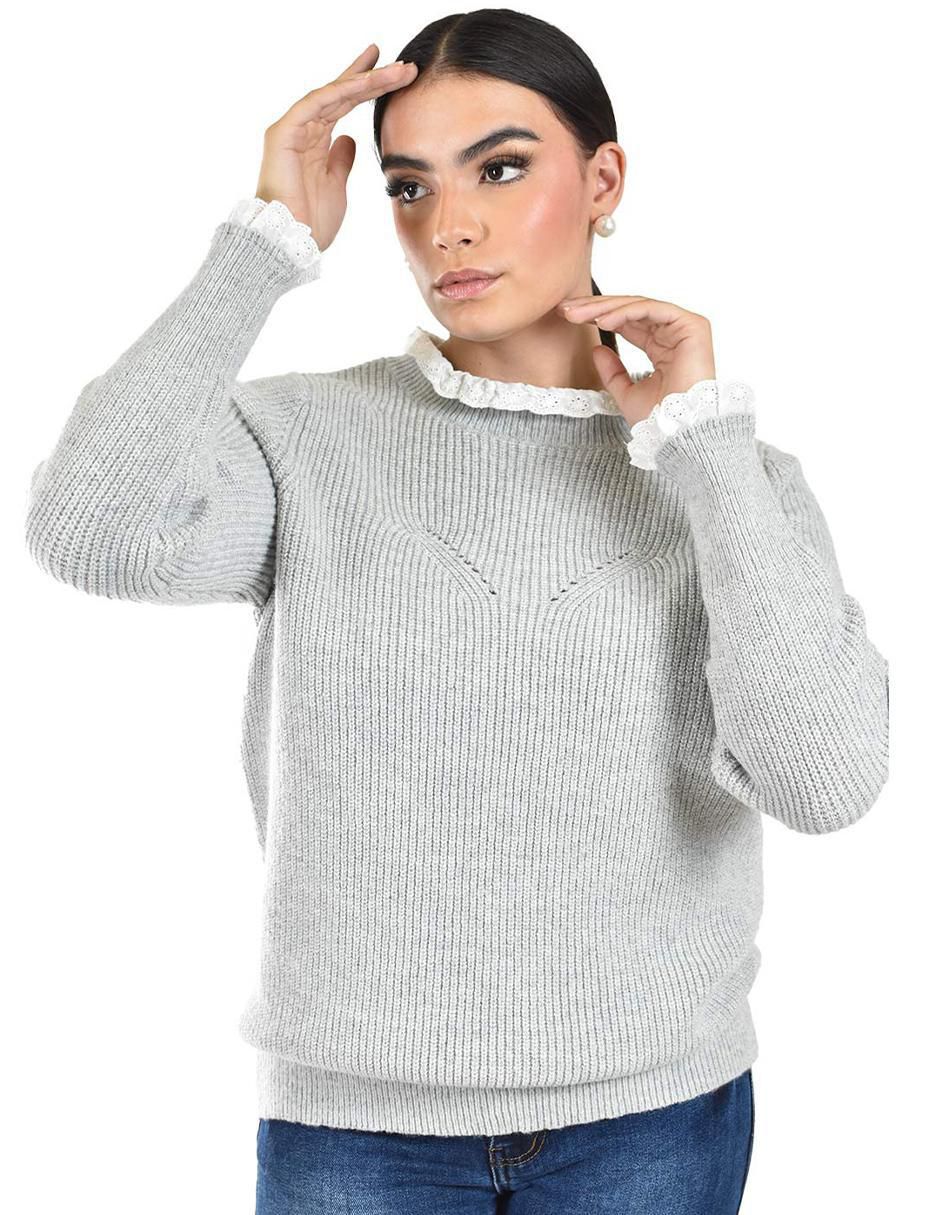 Suéter cuello redondo para mujer 4