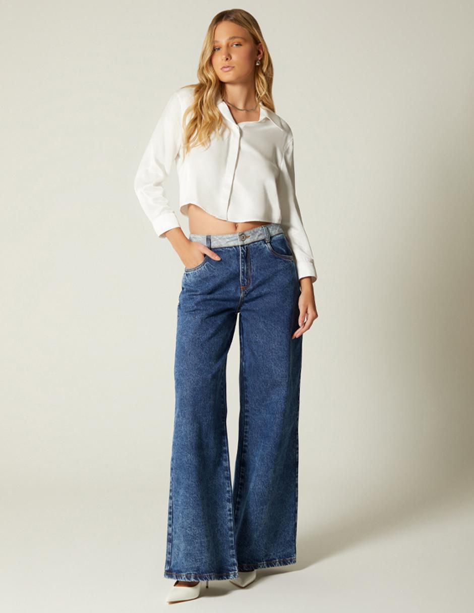 Top cuello camisero manga larga 2