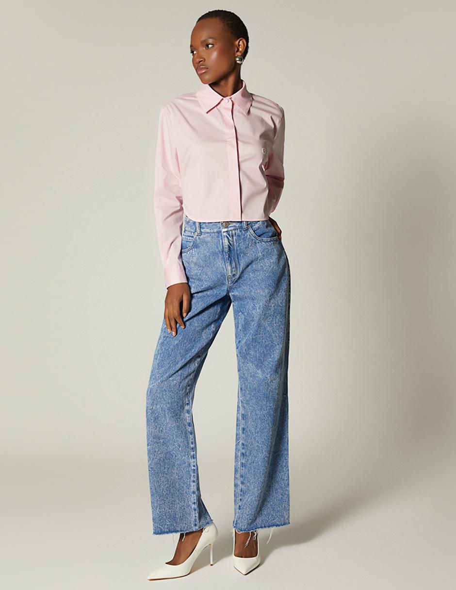 Top cuello camisero manga larga 2