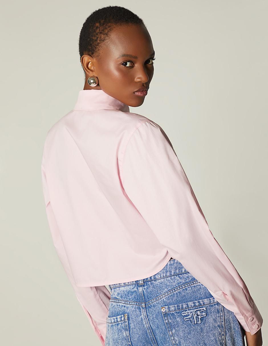 Top cuello camisero manga larga 4