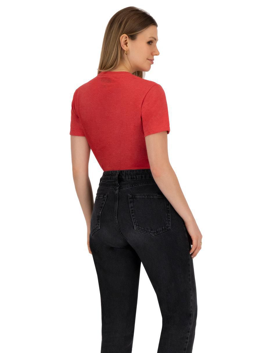 Playera manga corta cuello redondo para mujer 4