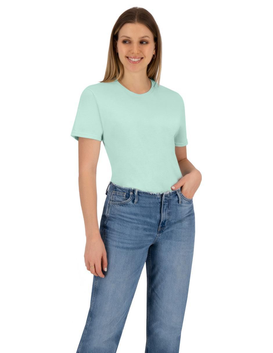 Playera manga corta cuello redondo para mujer