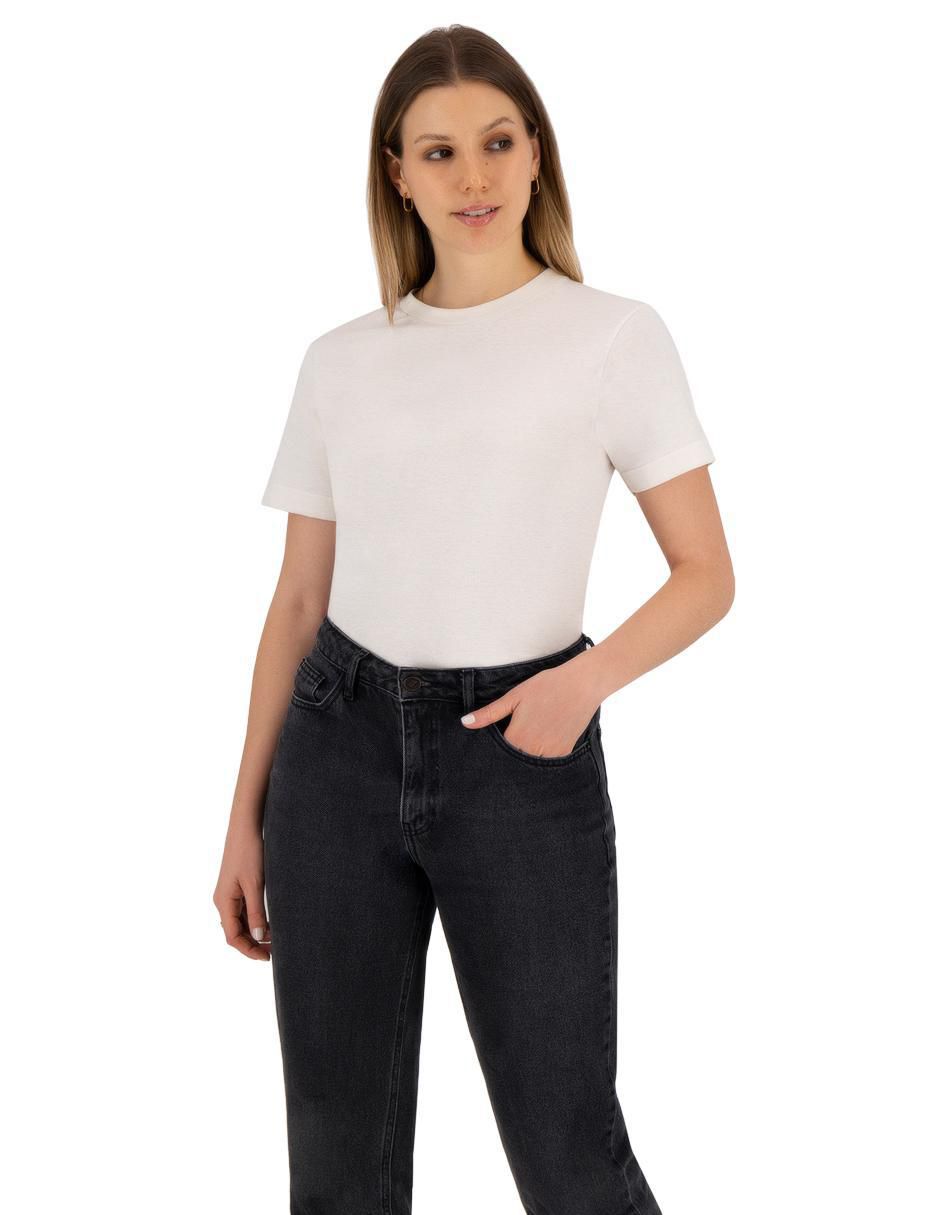 Playera manga corta cuello redondo para mujer 2