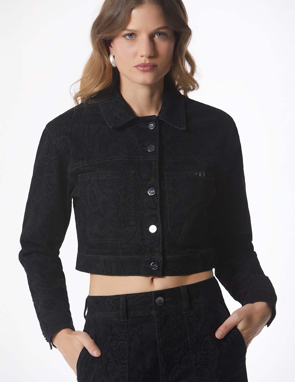 Chamarra Denim Velvet de mezclilla para mujer