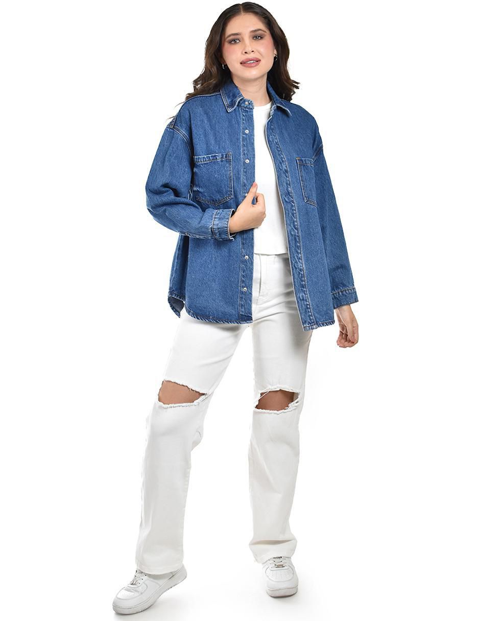 Chamarra Denim algodón para mujer 5