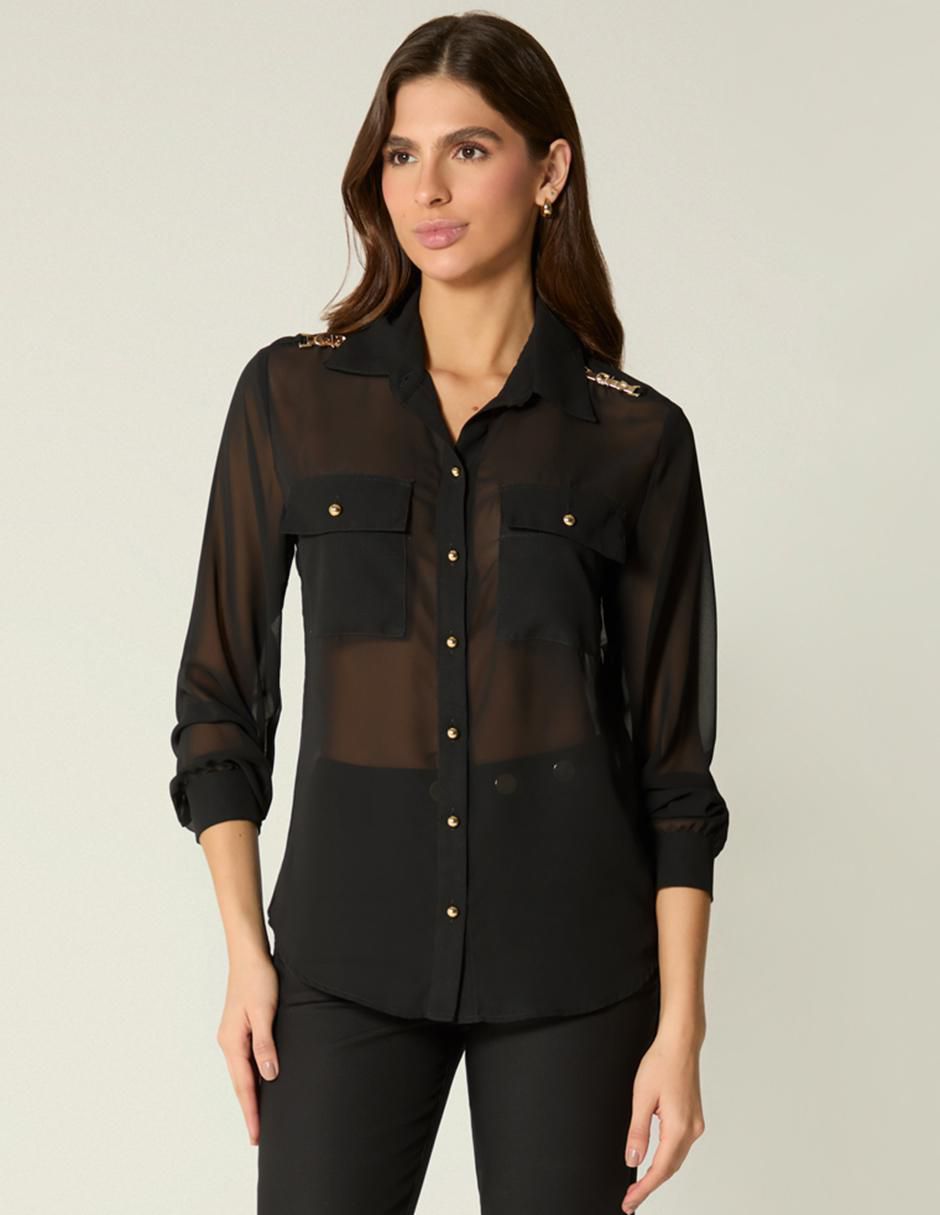 Blusa Studio F manga larga para mujer