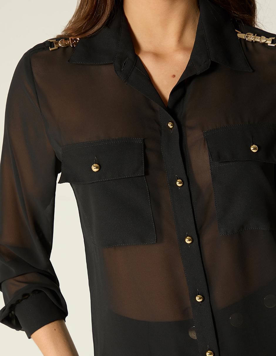 Blusa Studio F manga larga para mujer