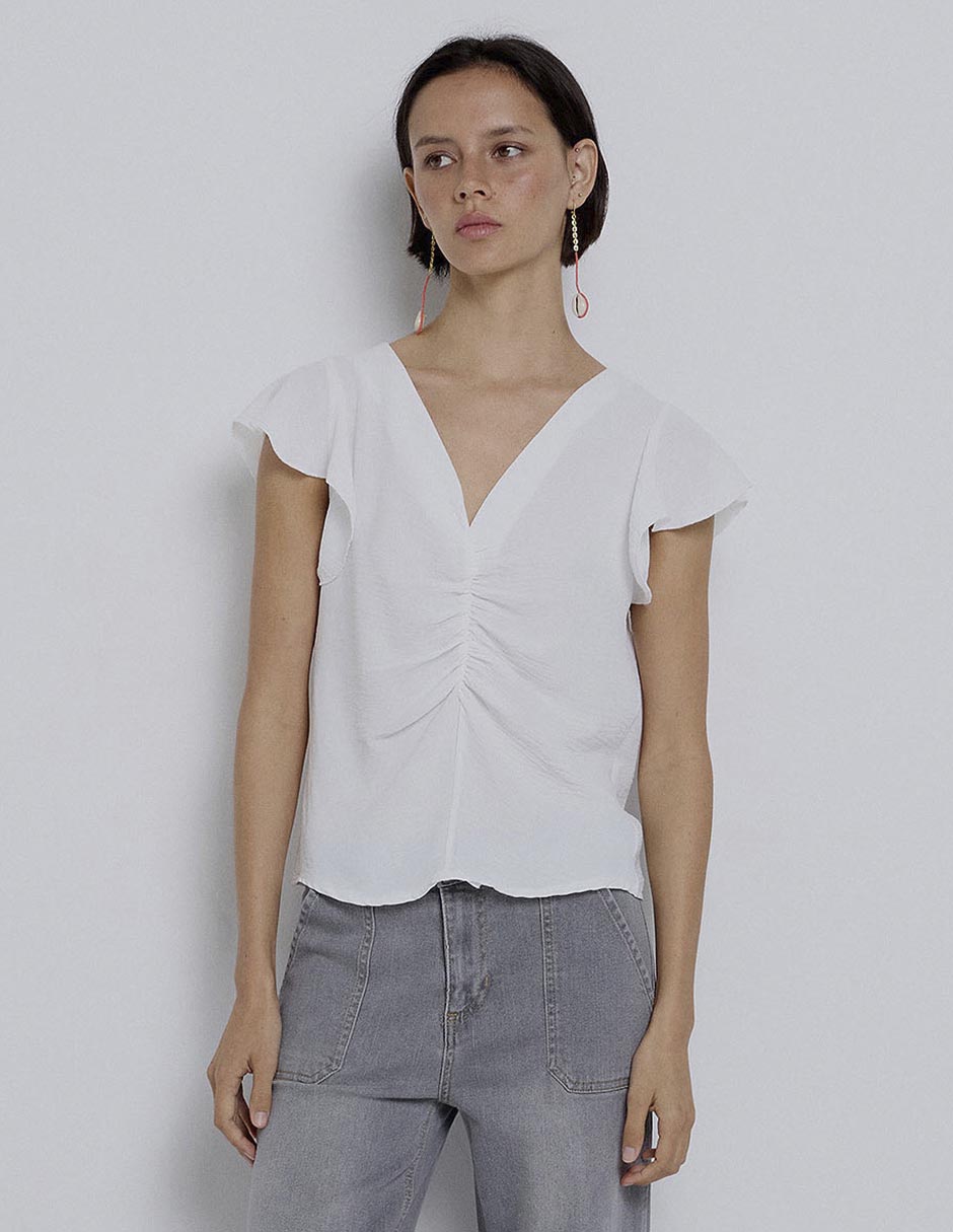 Blusa manga corta para mujer
