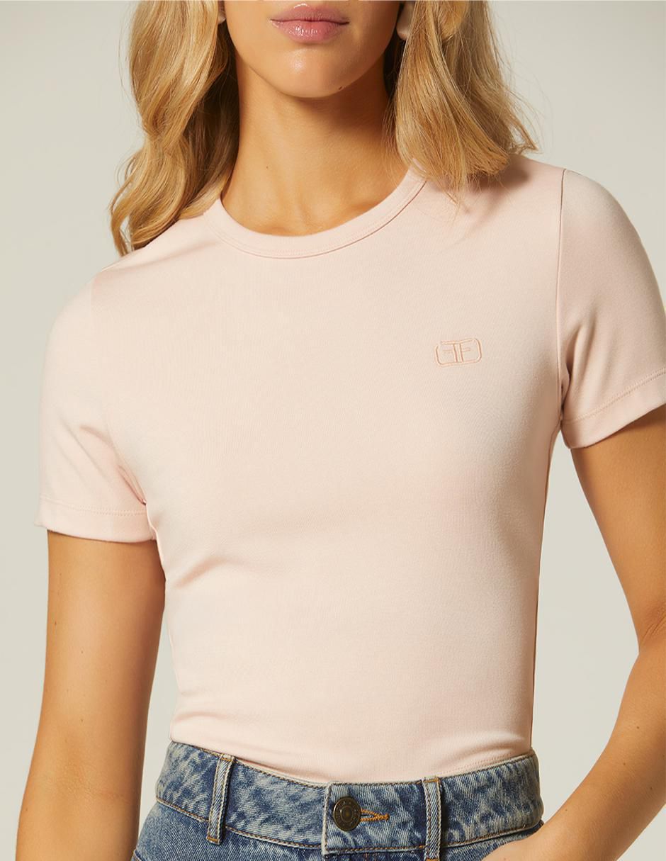 Playera manga corta Studio F cuello redondo para mujer