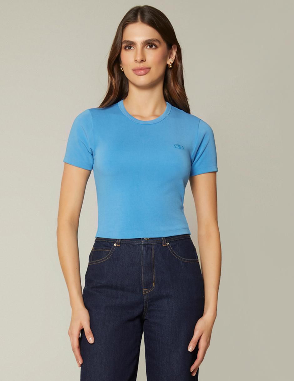 Playera manga corta cuello redondo para mujer Playera manga corta cuello redondo para mujer