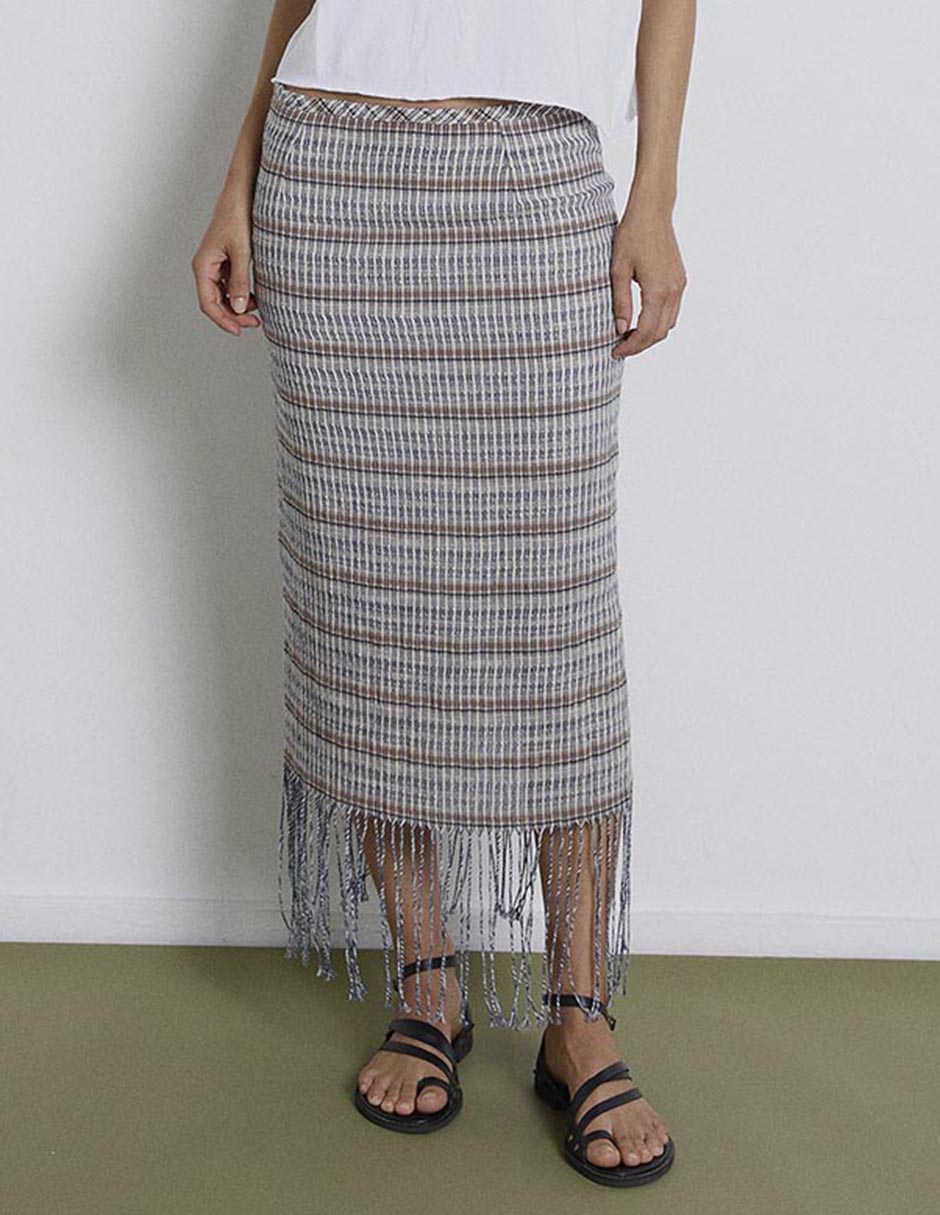 Falda midi Renatta& de algodón a la cintura