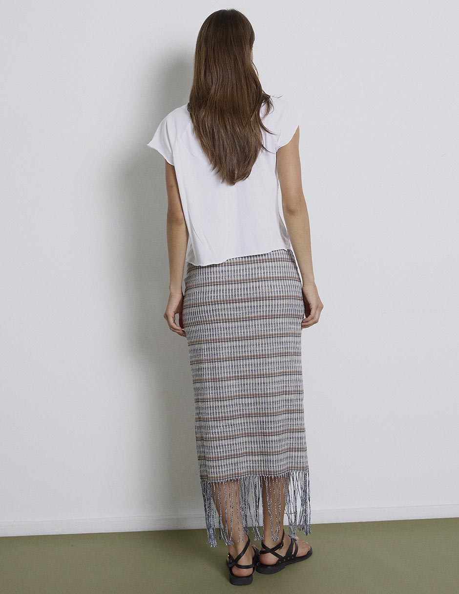 Falda midi Renatta& de algodón a la cintura 5