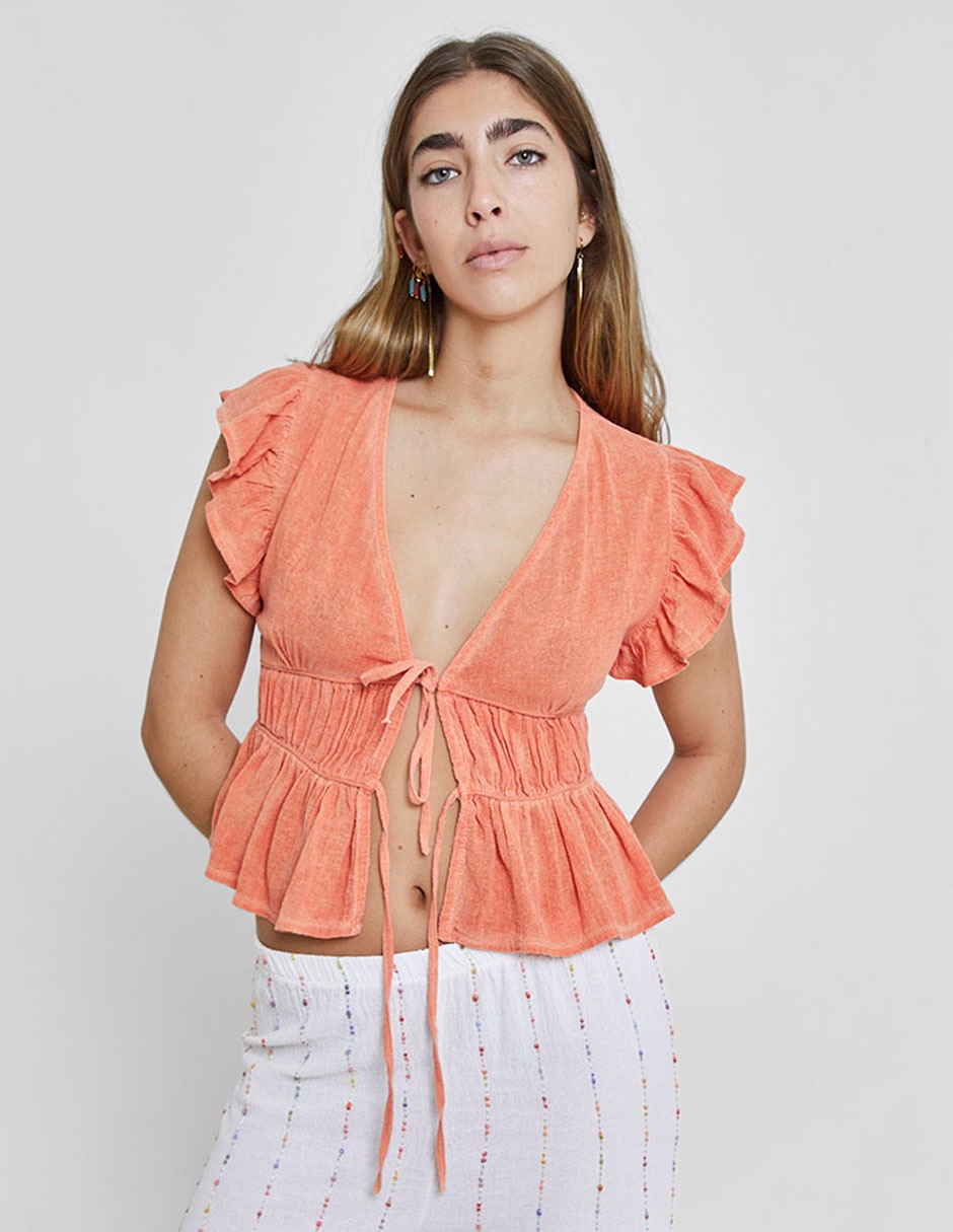 Blusa manga corta para mujer