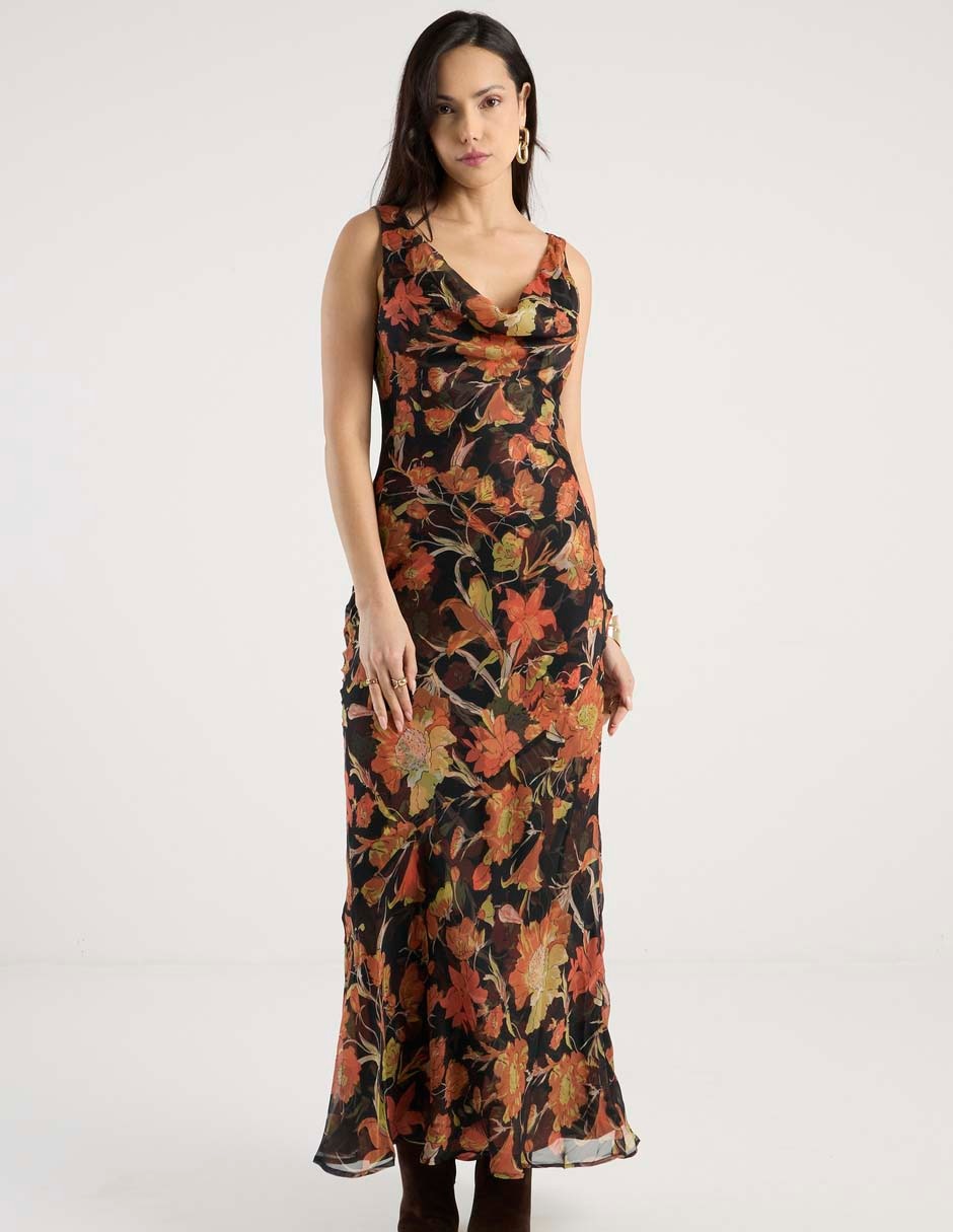 Vestido crop de fiesta escote V