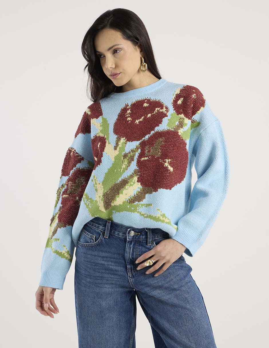 Suéter cuello redondo para mujer