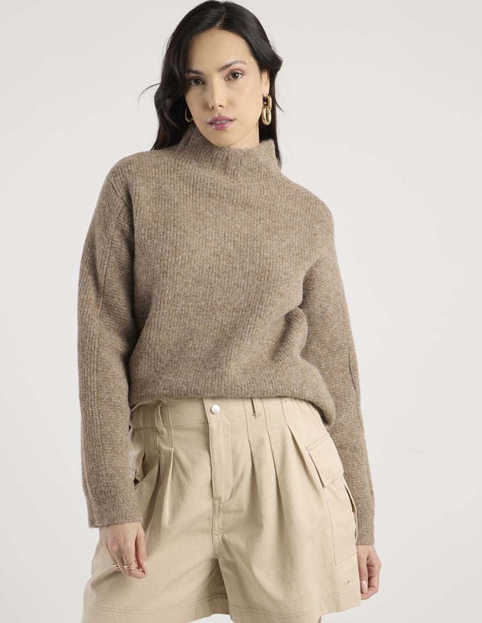 Suéter cuello alto para mujer