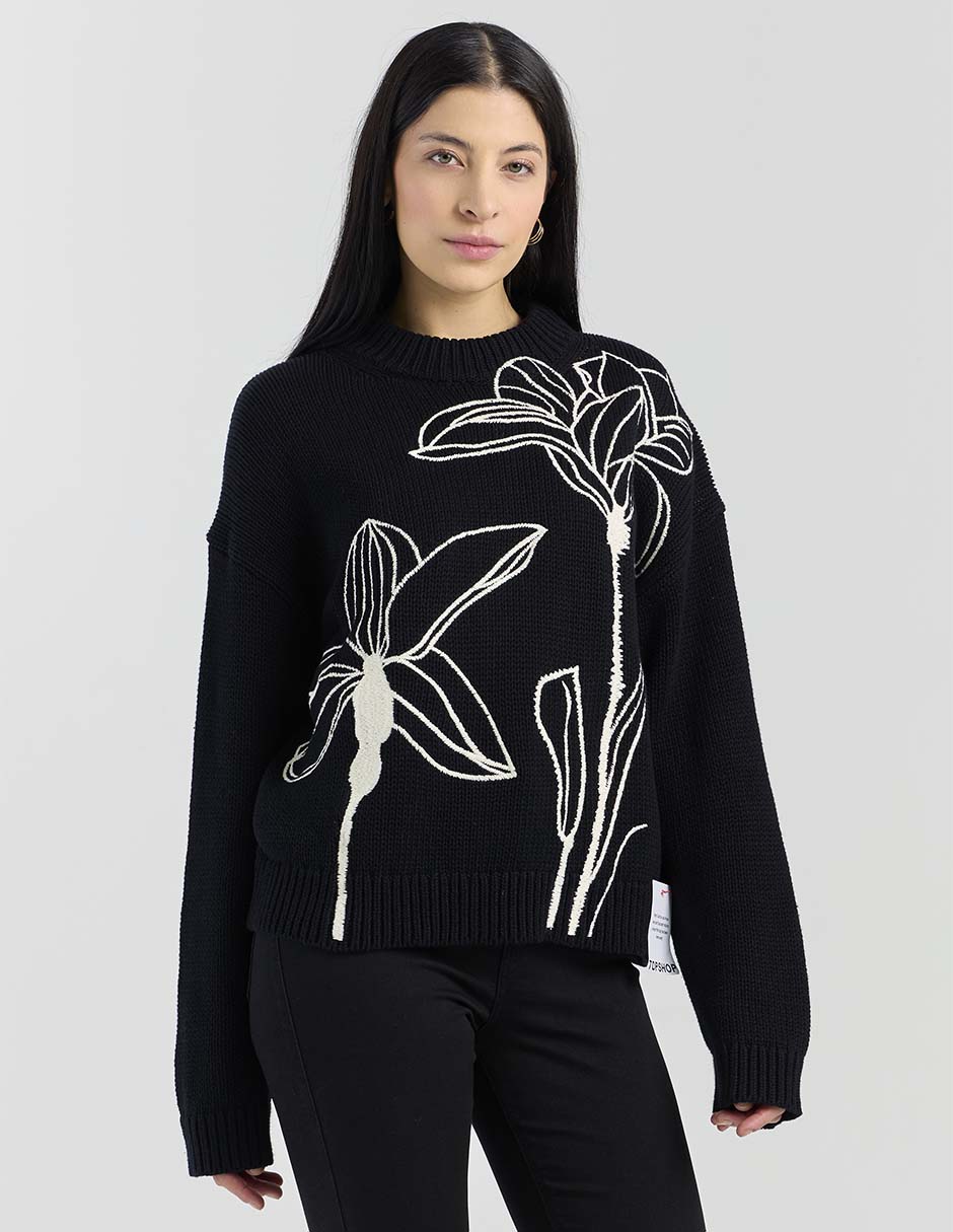 Suéter cuello redondo para mujer