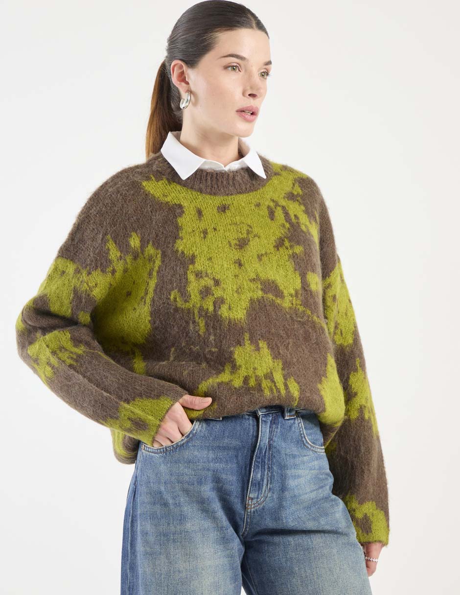 Suéter cuello redondo para mujer